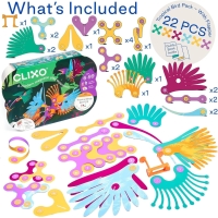 Clixor joc magnetic de construit - Pasari tropicale (22 piese)