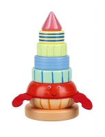 Jucarie din lemn de stivuit cu crab, Orange Tree Toys