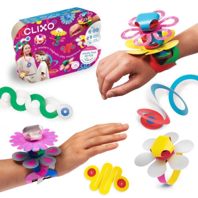 Clixor joc magnetic de construit - Bijuterii colorate (28 piese)