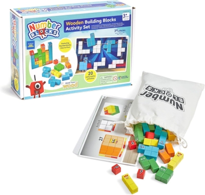 Set activitati cu cuburi din lemn - Numberblocksr