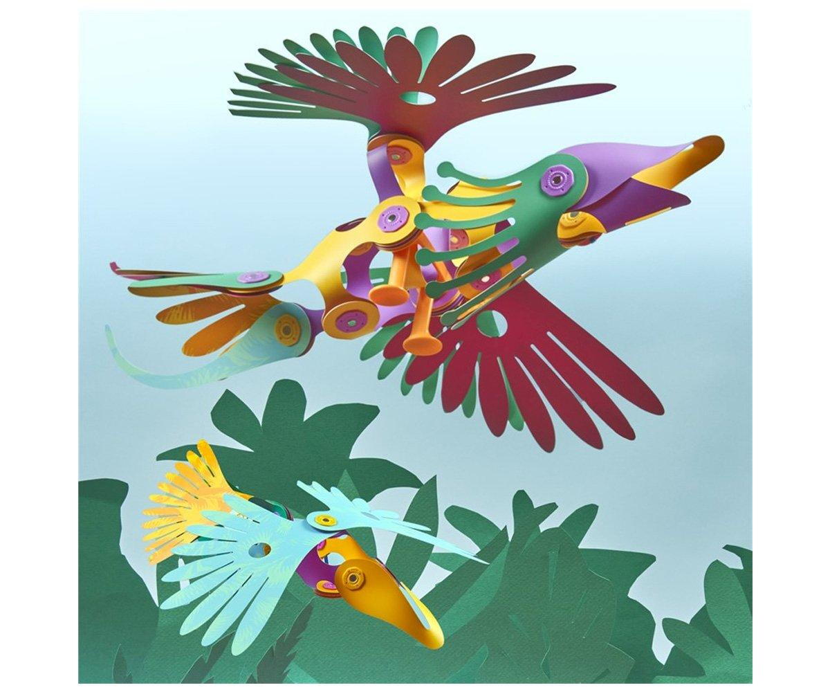 Clixor joc magnetic de construit - Pasari tropicale (22 piese)