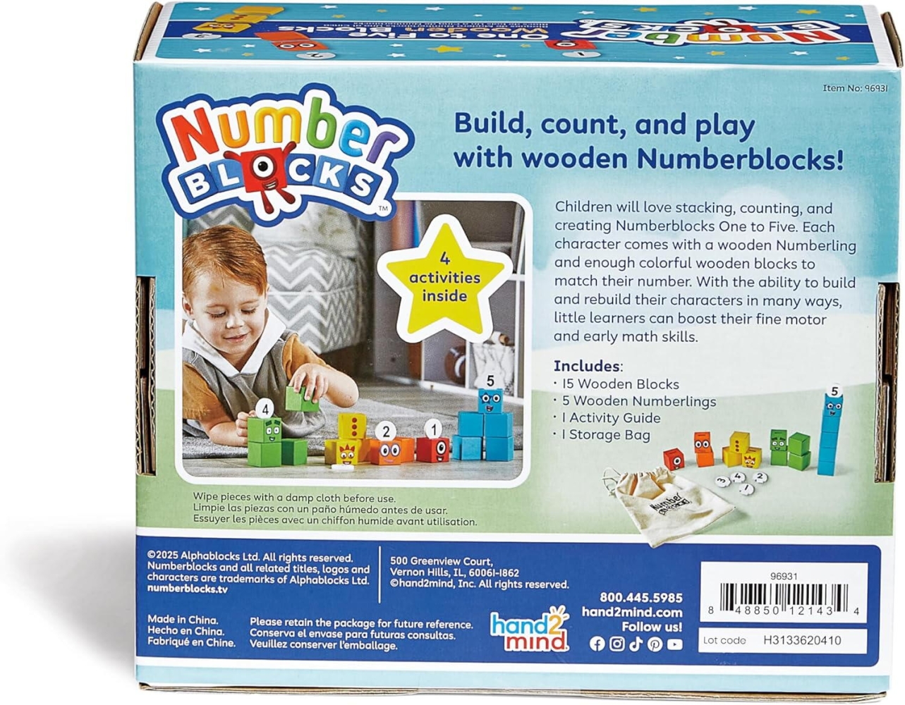 Cuburi din lemn Numberblocks - De la 1 5
