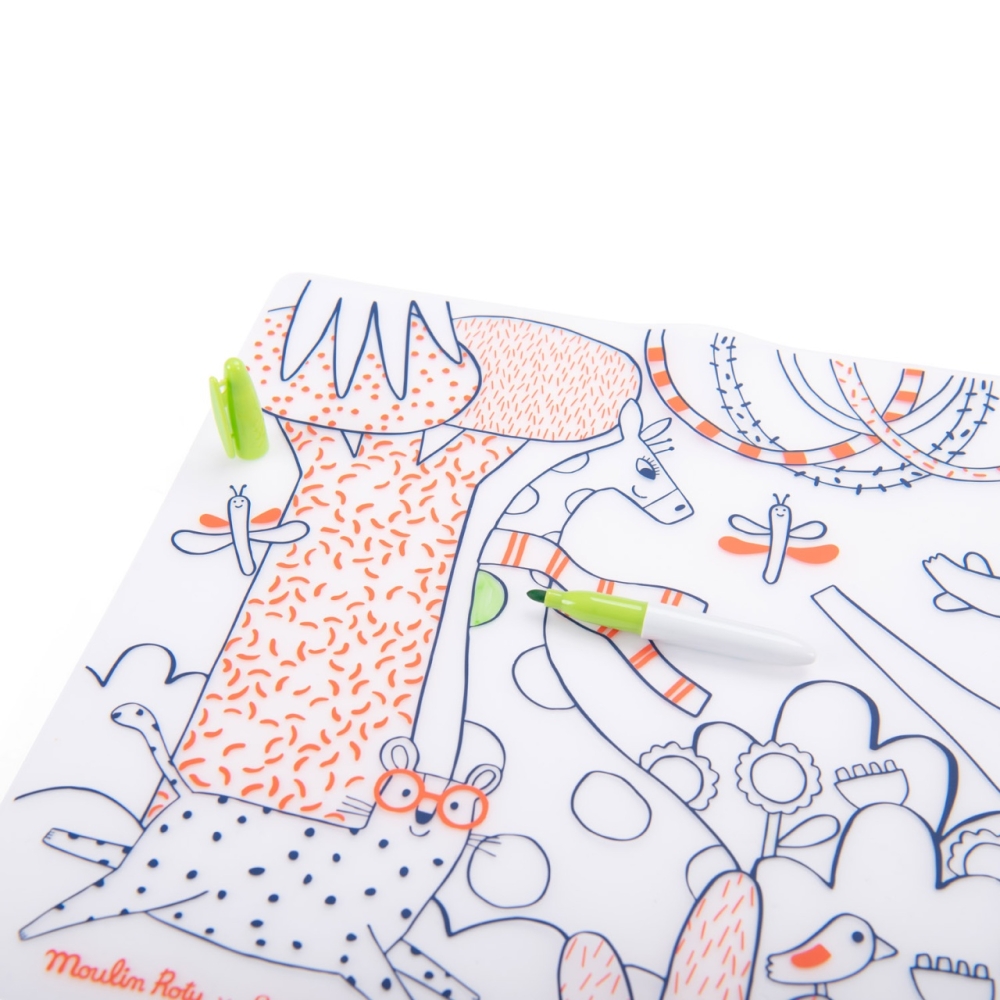 Joc creativ Plansa din silicon de colorat, Moulin Roty