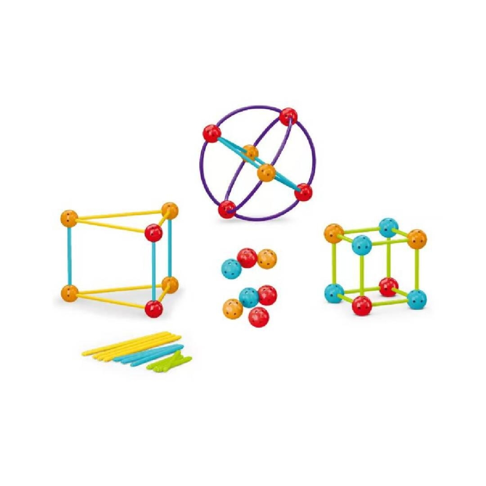 Set de constructie STEAM - Forme 3D (70 piese)